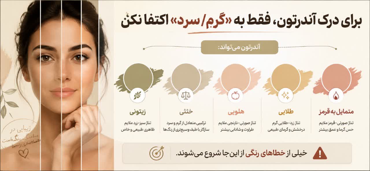 برای درک آندر‌تون، فقط به «گرم/سرد» اکتفا نکن